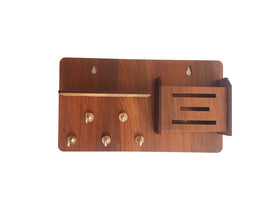 3 Lines Wooden Phone Stand & Keyholder