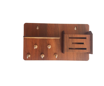 3 Lines Wooden Phone Stand & Keyholder