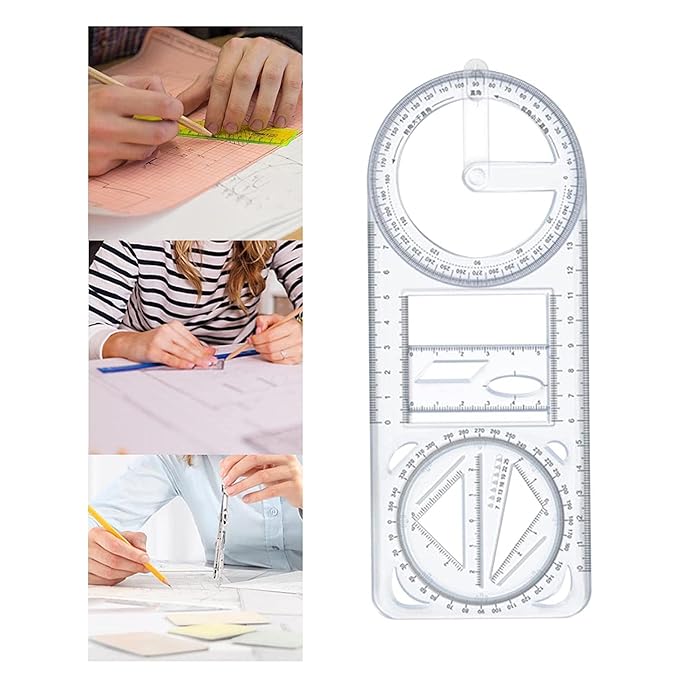 Multifunctional Geometric Ruler Mathematics Drawing Template for Woodworking Style A.Mathematics drawing template