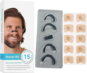 設計款防打鼾設備,親膚睡眠鼻貼,舒適防打鼾鼻墊,呼吸更順暢,睡眠更安穩(15片裝)
