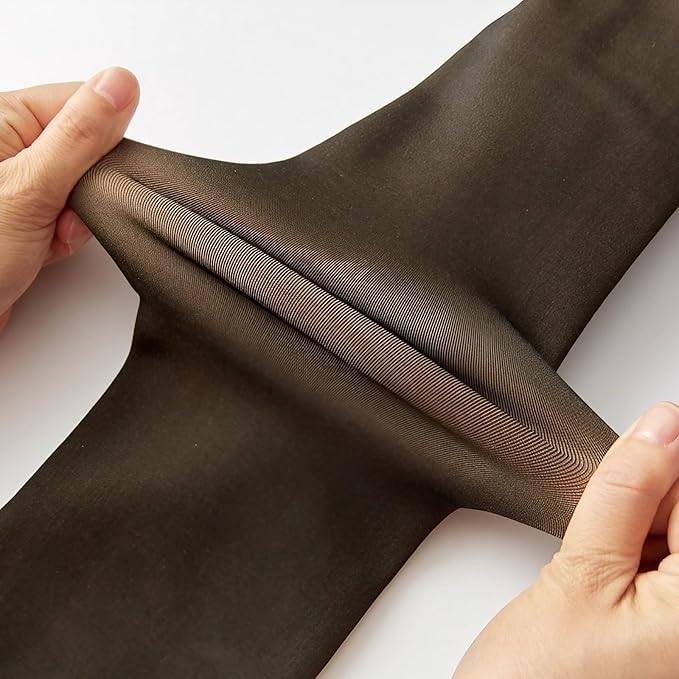 Premium Fleece Lined Tights for Women - Fake Translucent Thermal Pantyhose - High Waisted Winter Warm Leggings - Thick Opaque Skin-Tone Tights for Cold Weather - Slimming Elastic Thermal Stockings for Dresses & Skirts