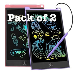Charkee LCD Writing Tablet 8.5 Inch (Pack of 2) – Electronic Writing & Drawing Doodle Board for Kids & Adults | Reusable Paperless Learning & Memo Pad