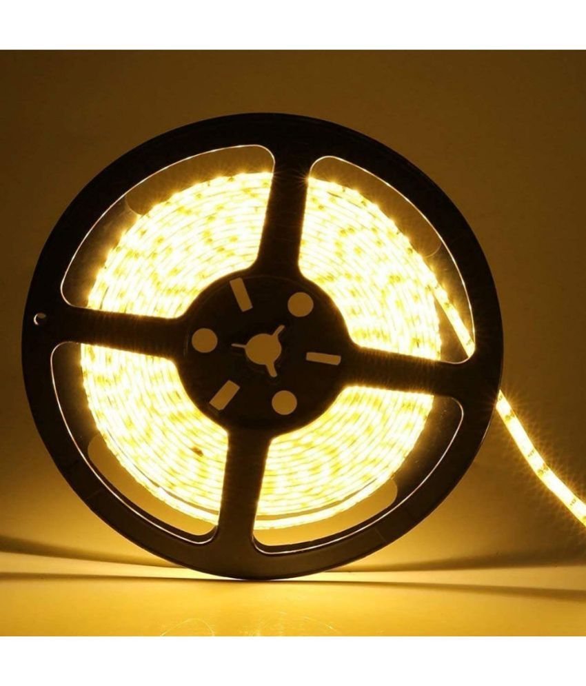 Charkee Yellow 5 mtr Warm White Colour Strip Light | 120 LEDs.Charkee Yellow 5M Warm White Strip Light with 120 LEDs – Decorative & Ambient Lighting