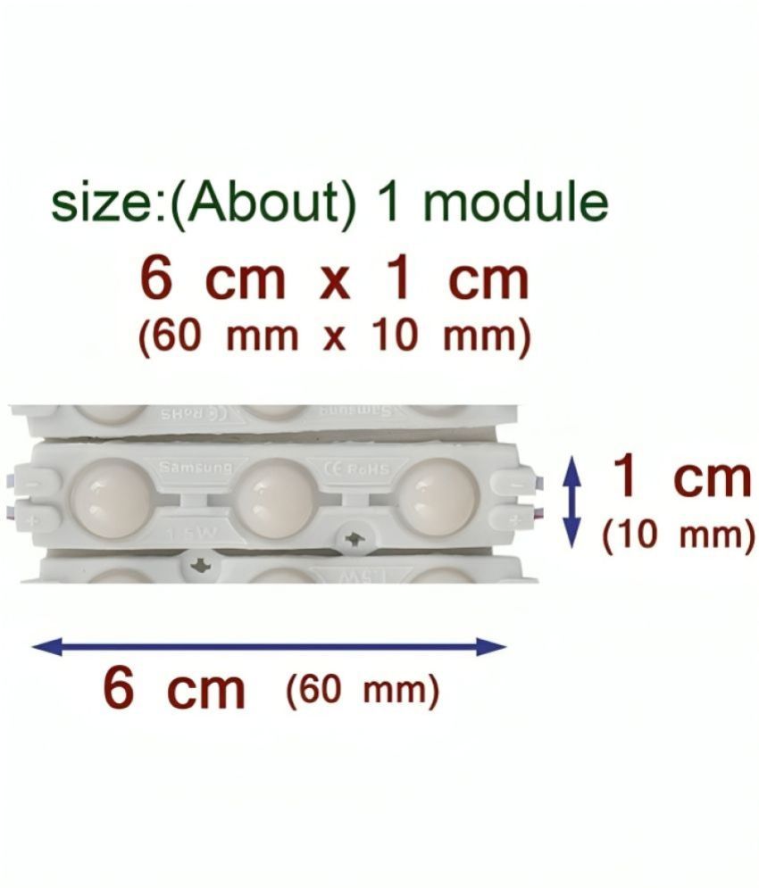 Charkee White 3LED Strip 12V Waterproof Pack of 20.Charkee White 12V Waterproof 3 LED Module Pack of 20 – Bright Sign Board & Decorative Lighting