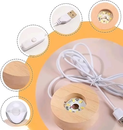 Charkee 0.5W 3D Crystal Ball Night Lamp.Charkee Decorative Crystal Ball Light – Night Lamp with Soft Glow