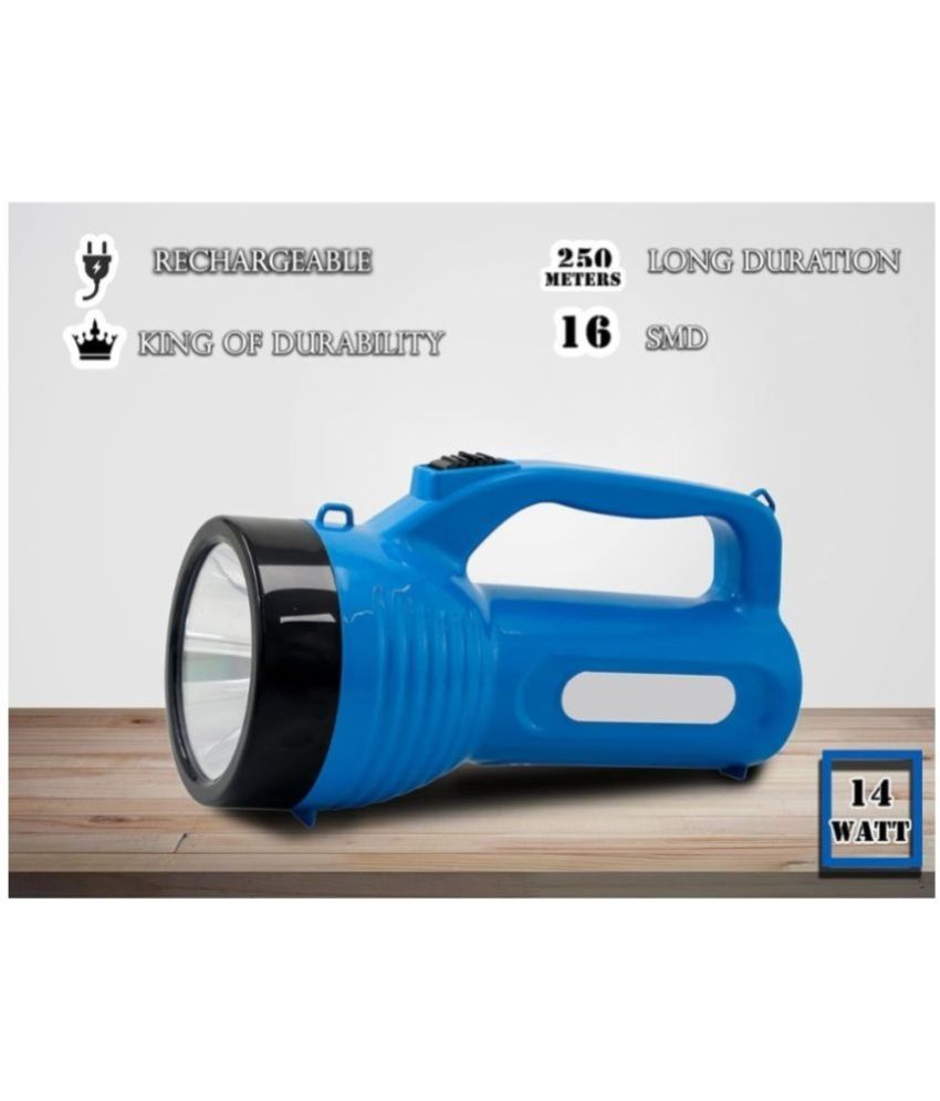 Charkee 16W Torch Emergency Light Pack of 1.Charkee 16W Torch Emergency Light – Rechargeable High Bright Portable Torch (Pack of 1)