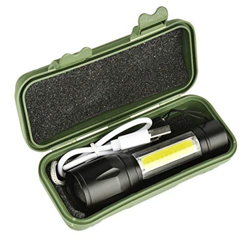 Charkee 3W 3 in 1 Torch Light for Camping, Hiking, Fishing Rechargeable with USB Charging Cable & Box