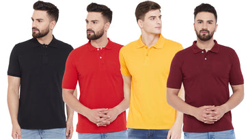 Ketex Cotton Blend Half Sleeves Polo Tshirt (Pack of 4)