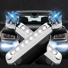 2 Pieces Car Wind Powered Light Abs Daytime Running Light for Cars Auto White