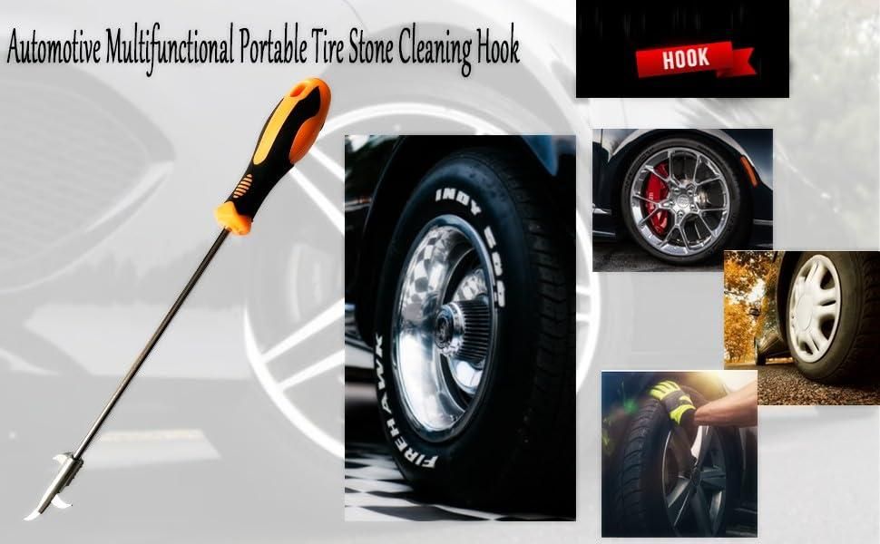 2 in 1 Car Tyre Stone Removing Tool.2-in-1 Car Tyre Stone Removing Tool โ Tyre Groove Cleaner & Debris Remover for Cars & Bikes