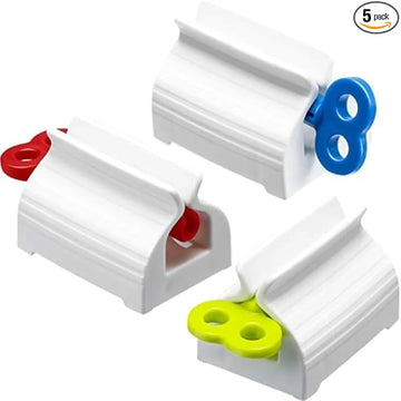Portable Creative Rolling Toothpaste Presser Tube Squeezer Press Manual Squeezed Toothpaste Bathroom Supplies Dispenser Machine (Pack of 4)