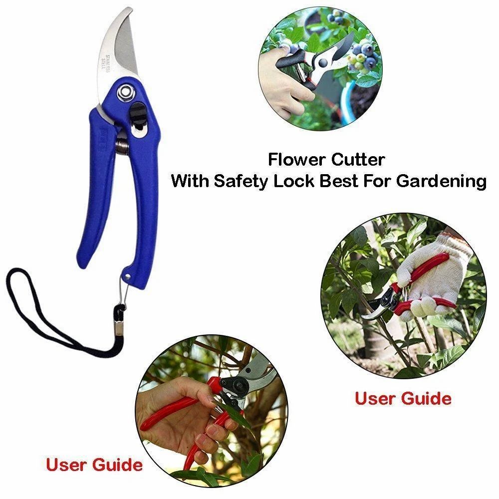 Stainless Steel Garden Scissors – Sharp Pruning Shears For Plants, Flowers, Bonsai, Herbs & Home Gardening Use