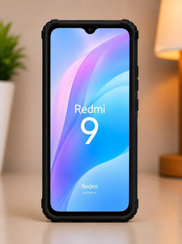 Redmi 9 Rugged Armor Shockproof Back Cover Case - Black