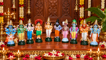 Dasavatharam Golu Dolls Set – 7 Inch Traditional South Indian Terracotta Decorative Idols