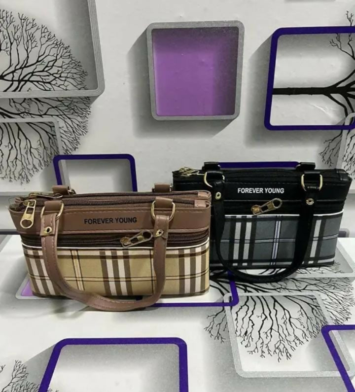 Women's Premium Checked Handbag Combo Pack (2 Bags)