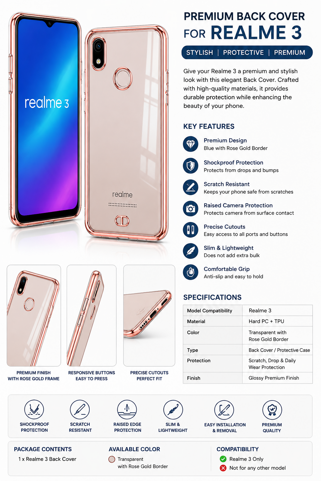 Back cover realmi 3