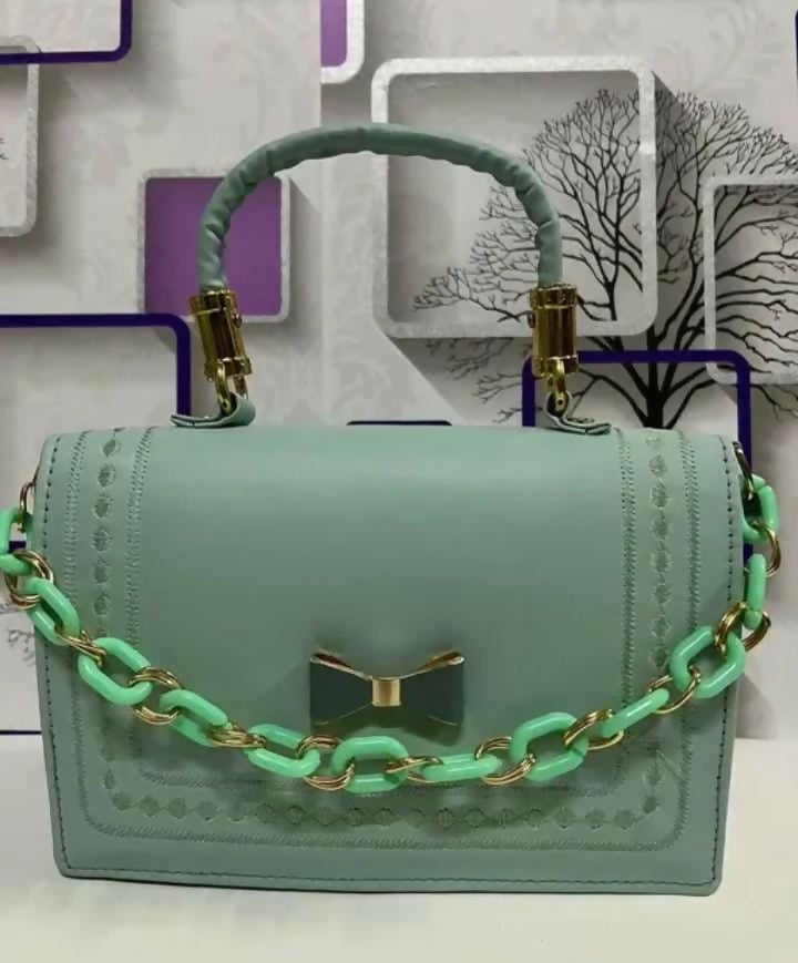 Elegant Mint Green Top Handle Sling Bag