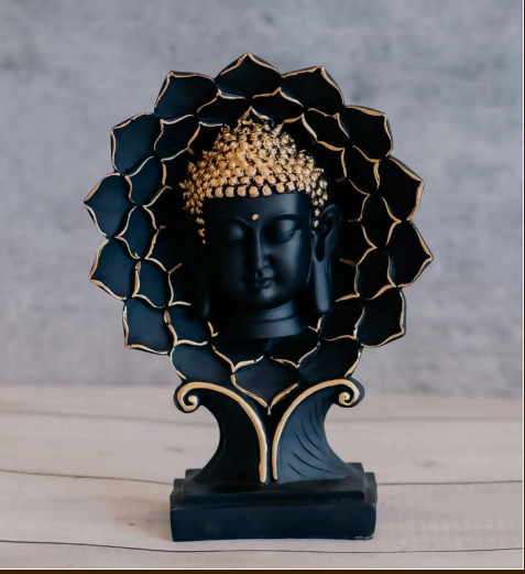 Sunflower Buddha Resin Idol – Elegant Handcrafted Spiritual Home Decor