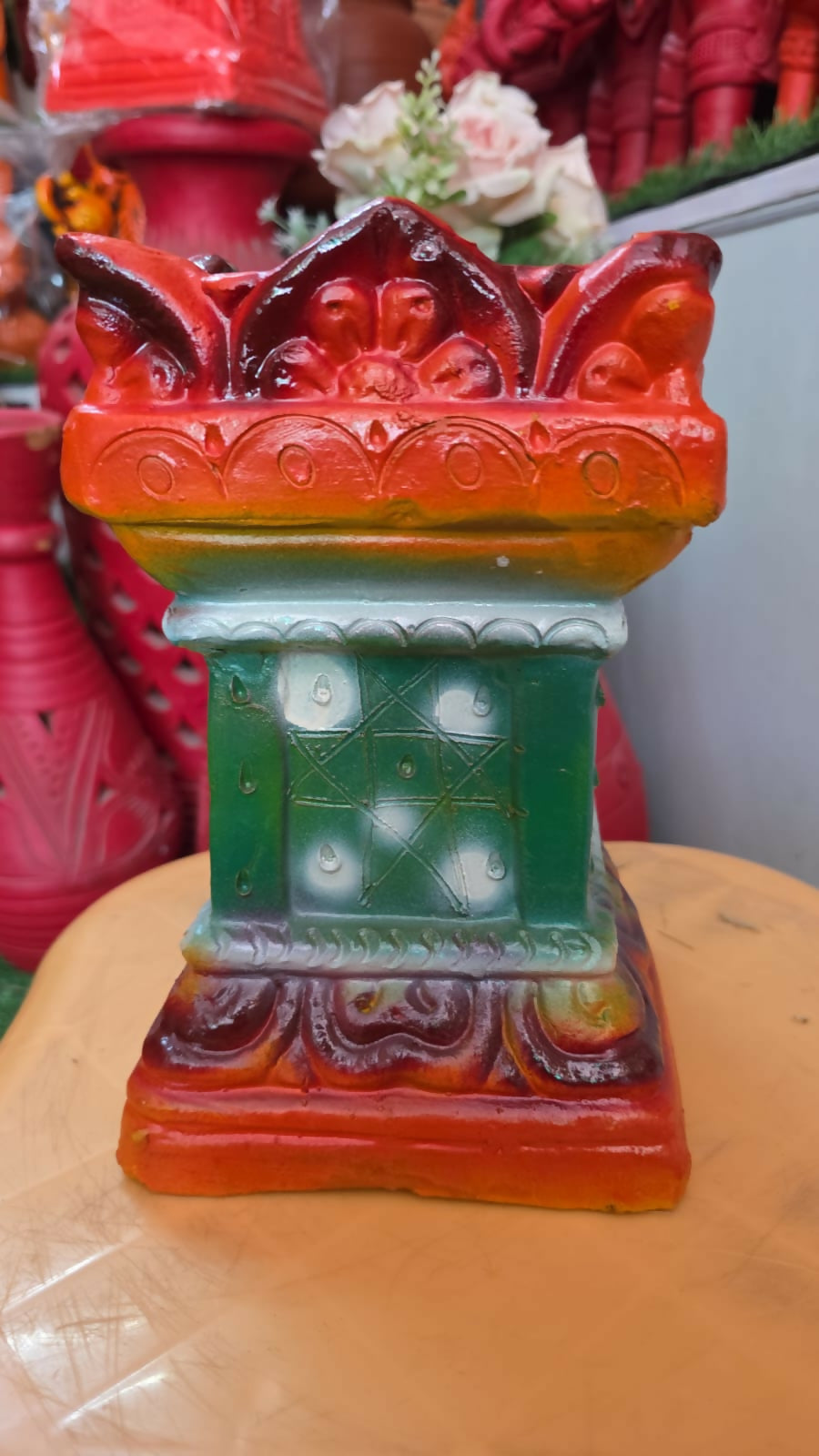 Tulsi Pot Stand multicolour