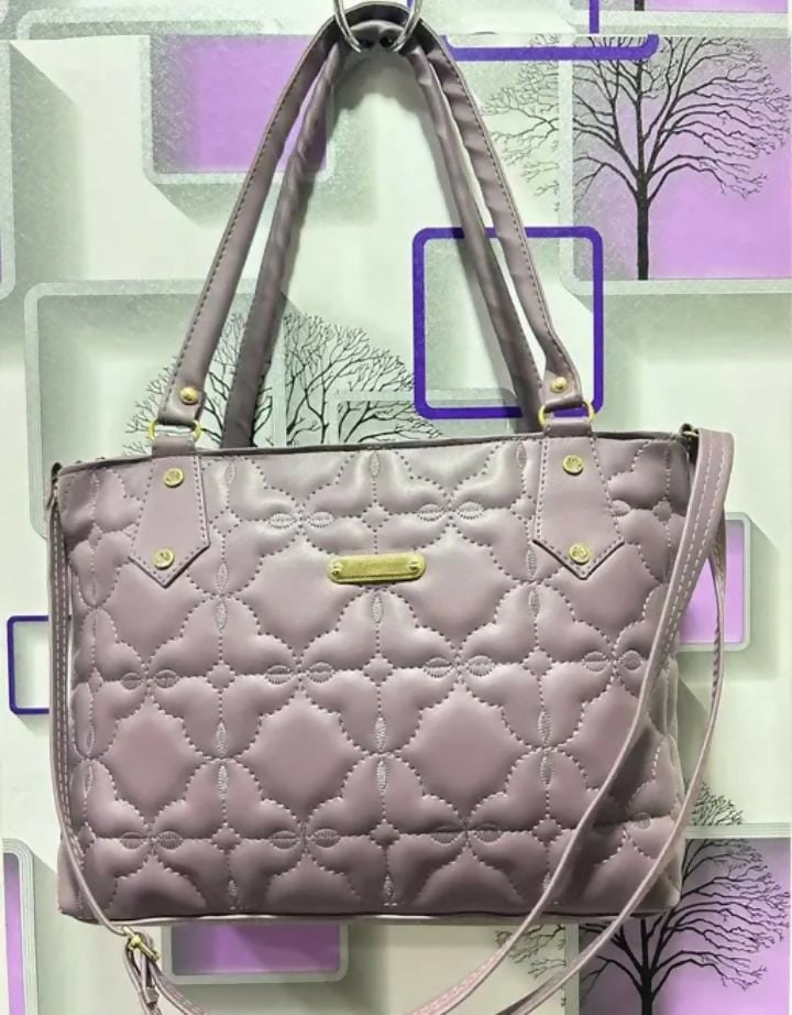 Elegant Mauve Quilted Tote Bag