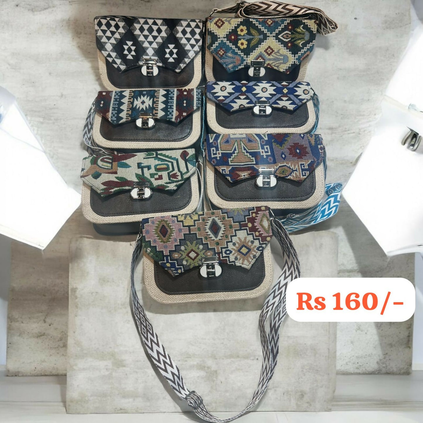 Fashion Ethnic Pattern Sling Handbag