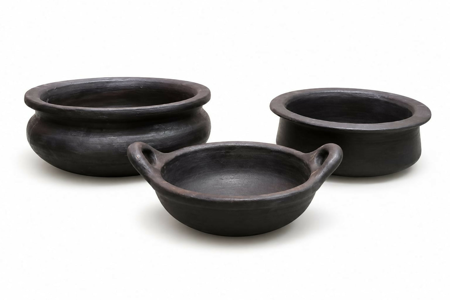 Everyday Cookware Combo - kadai 1 litre Chettinadu kulambu chatti - 2 litre Meen kulambu chatti -3 litre