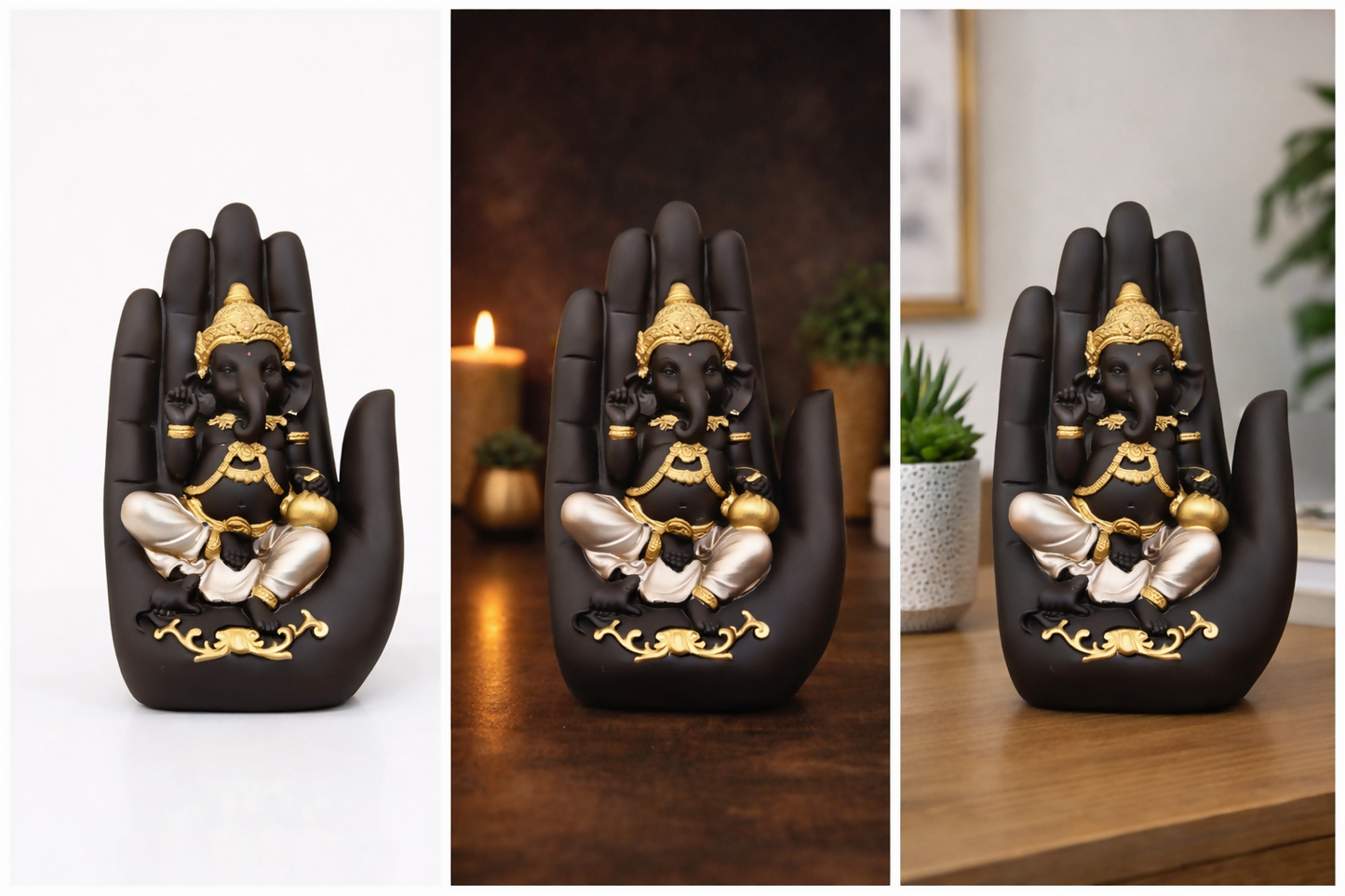 Cute Bal Ganesha Palm Sculpture