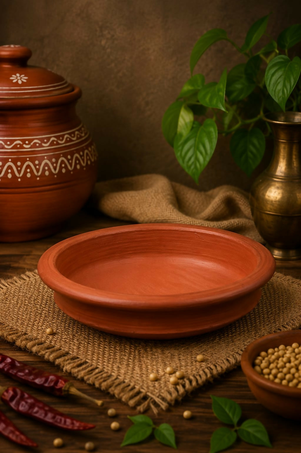 briyani pot 6 litre Handmade Terracotta Briyani Pot | Traditional Clay Cooking Pot | Natural Earthenware | Slow Cooked Rich Aroma | Healthy & Toxin Free Cooking | Perfect for Dum Briyani, Curry & Village Style Cooking