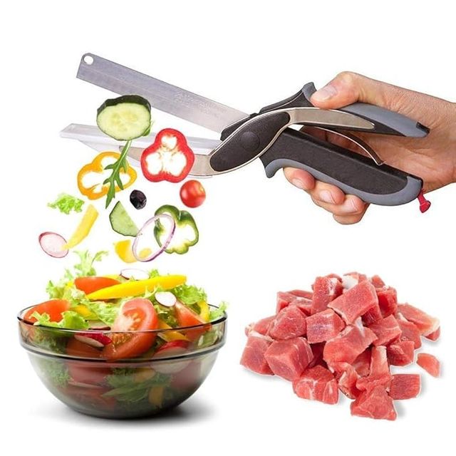 Clever Cutter 2-in-1 Food Chopper.All-in-One Clever Cutter – Built-in Cutting Board & Sharp Blade