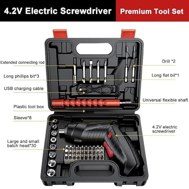Metal Electric Screwdriver with 47 pcs Screwdriver Bit Set.Precision Electric Screwdriver Set – 47 Bits for Mobile & Laptop Repair