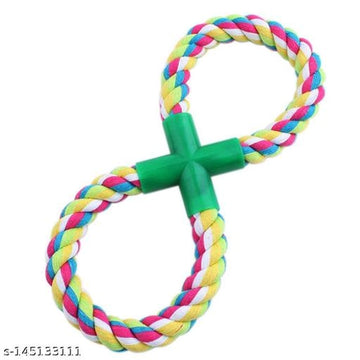Cotton Rope Loop Tug Chew Toy for Pet (Multicolor)