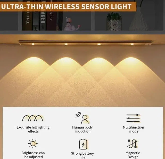 LED PIR Motion Sensor Cabinet With USB Rechargeble.LED PIR Motion Sensor Cabinet Light | USB Rechargeable Night Lamp for Home & Wardrobe.