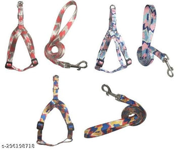 Fabric Body Harness for Dog (Multicolor, 0.1 inches) (Pack of 1)