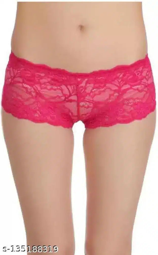 Net Briefs for Women (Pink, S)Net Briefs for Women Pink S | Soft Stretchable Breathable Mesh Innerwear Panties
