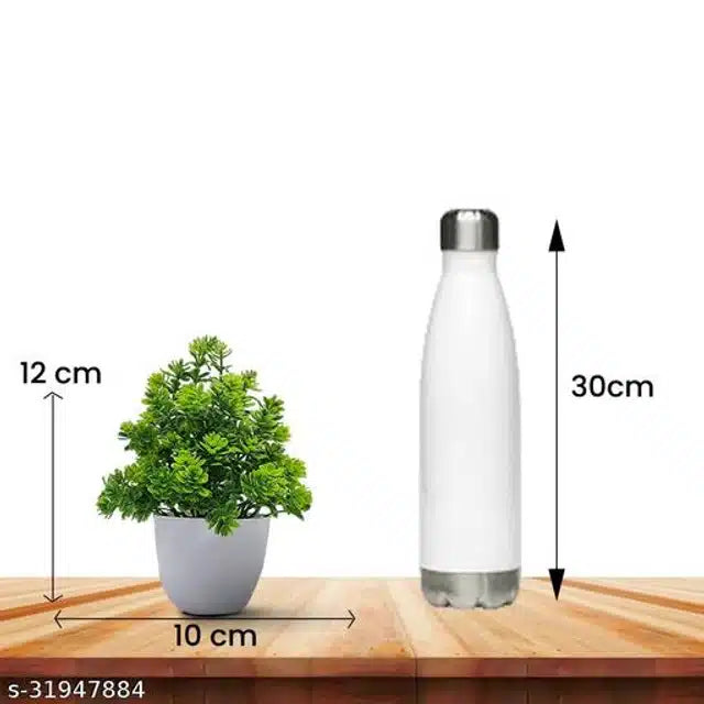 Artificial Plants with Pot (Green & White, Pack of 4)Artificial Plants with Pots (Pack of 4, Green & White) | Mini Indoor Decorative Plants for Home & Office Decor