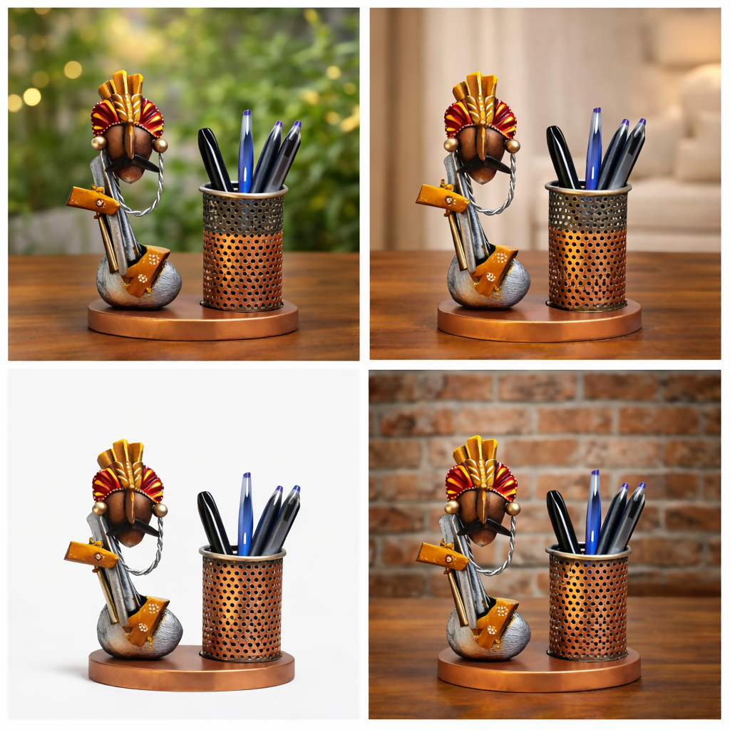 Rajasthani Lady Tea Light Holder | Handcrafted Metal Candle Stand for Table Decor & Home Decoration