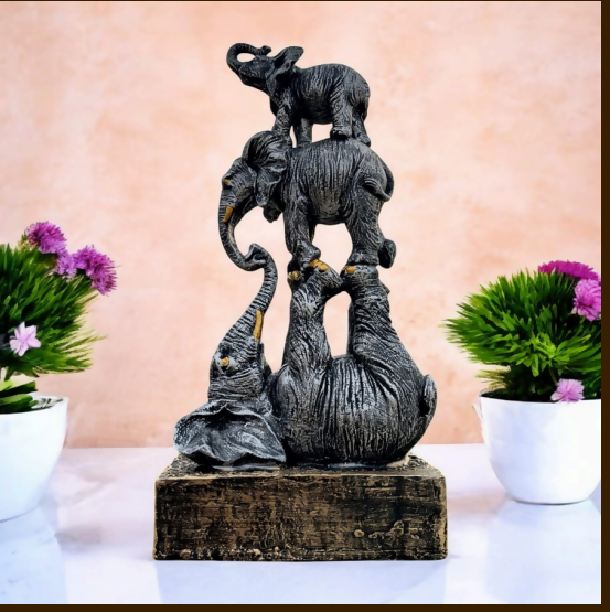 Gymnastic Elephant Showpiece – Unique Resin Handicraft Home Decor Item