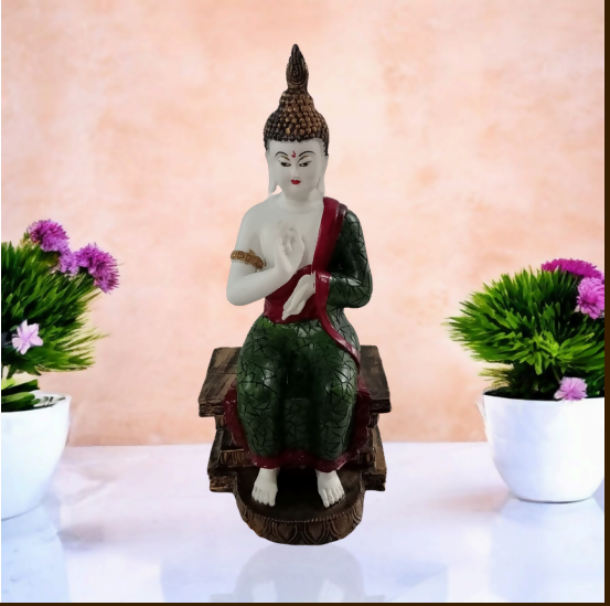 Thai Buddha Showpiece Resin Handicraft – Spiritual Home Decor Item