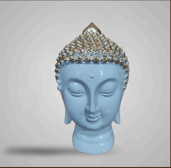 Elegant White Buddha Face Showpiece – Resin Handicraft Home Decor