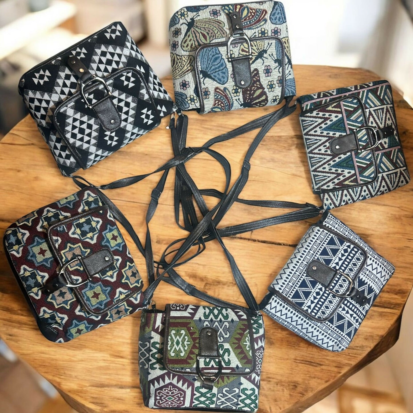 Multi-Pattern Boho Crossbody Purse for Women