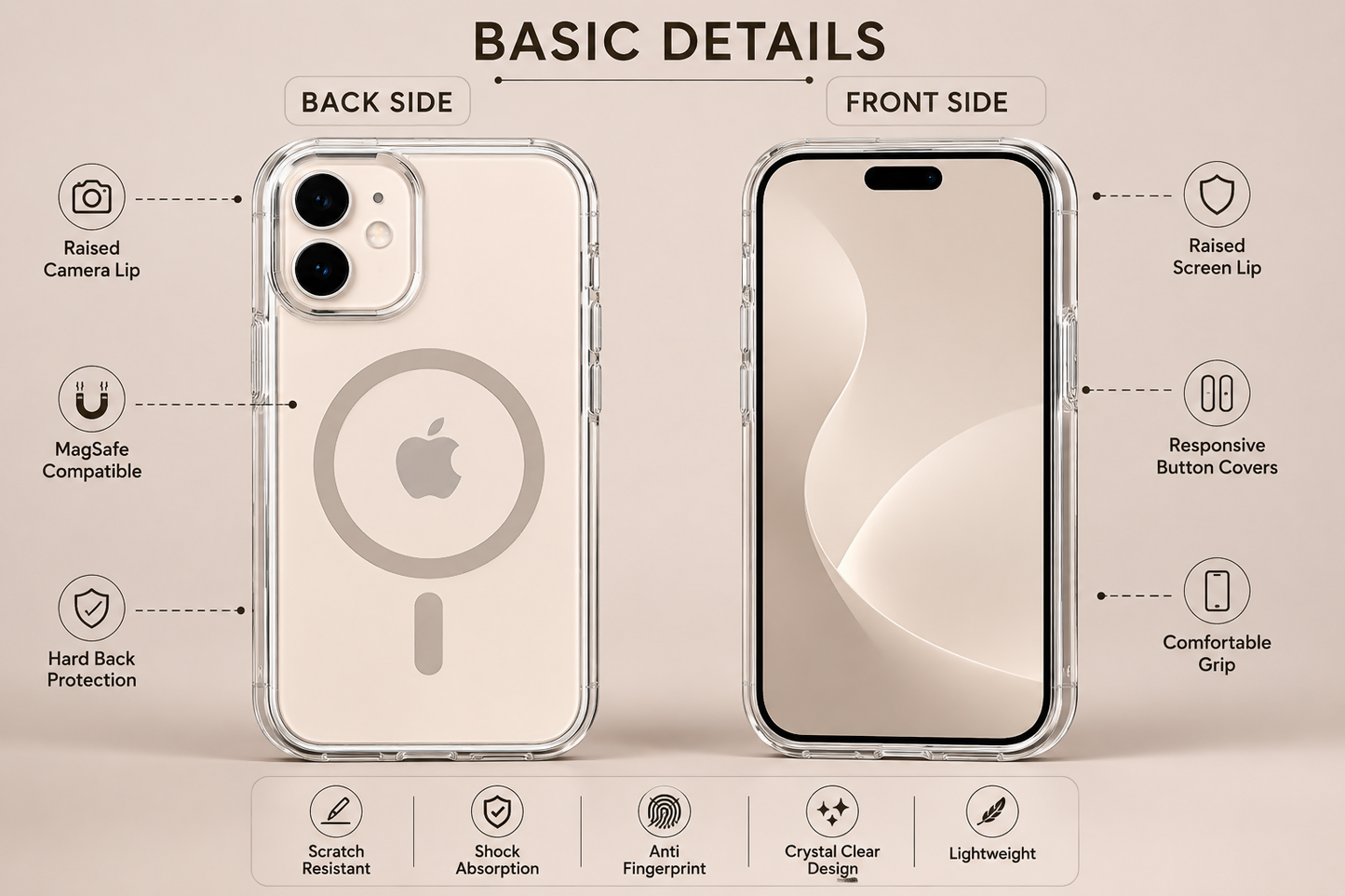 iPhone 12 Mini Premium Shockproof Back Cover | Slim Fit Soft TPU Silicone Case | Anti-Scratch Matte Finish | Camera Protection | Lightweight Durable Mobile Back Cover for Apple iPhone 12 Mini