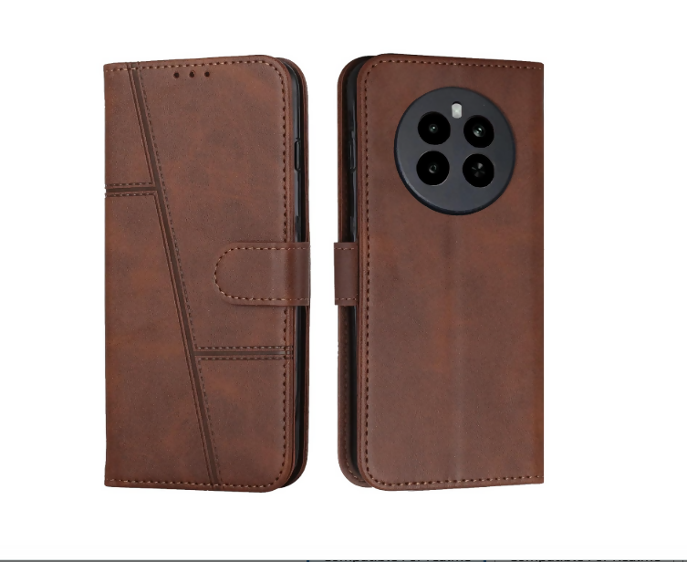 Realme 12, 12X, 13, C65 Flip Cover with Card Holder & Magnetic Lock