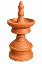 Royal Terracotta Kuthu Vilakku Pair | Traditional Handmade Clay Oil Lamps | Elegant Pooja & Home Décor[8INCH=H*L=8*4]