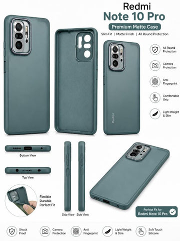 Redmi Note 10 Pro Blue Back Cover | Premium Shockproof Slim Fit Anti-Scratch Protective Mobile Case