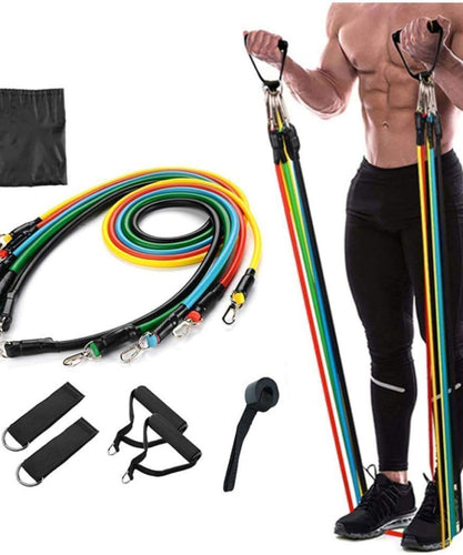 11 In 1 Exercise Bands Resistance Bands Set for Workingout Door Fitness Gym
