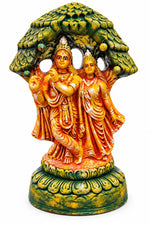 Royal Multicolor Radha Krishna Statue | Handcrafted Traditional Hindu God Idol | Premium Home & Pooja Décor[15inch=H*L=15*10]