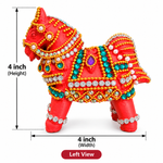 Royal Handmade Terracotta Stone Work Horse Pair Showpiece | Traditional Indian Horse Statue | Luxury Ethnic Home Décor