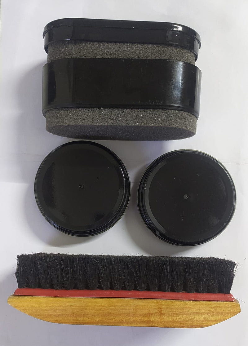 PACK OF  SHOE POLISH WAX - 2PC + SHOE BRUSH - 1 PC + SHOE SHINER 2 IN 1 --1 PCS