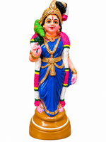 Terracotta Andal Golu Doll with Parrot – Handmade Traditional Golu Idol 12 inch