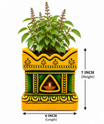 Multicolor Royal Traditional Terracotta Thulasi Maadam | Traditional Handmade Tulsi Brindavan | Divine Pooja Home Décor